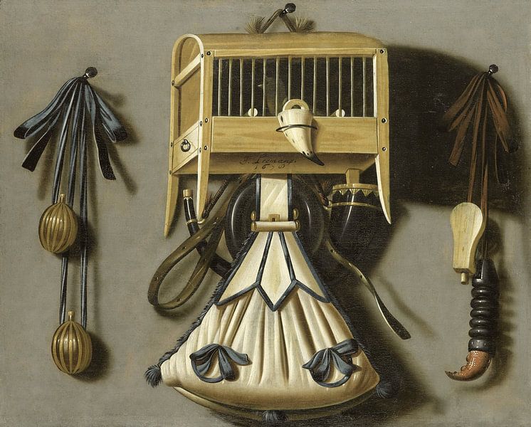 Nature morte avec des outils de chasse, Johannes Leemans par Des maîtres magistraux