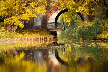 BERLIN Lietzensee - autumn bridge by Bernd Hoyen