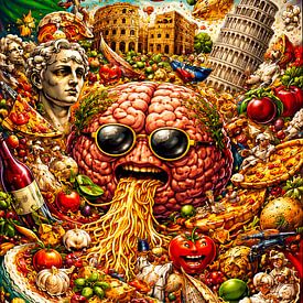 Superbe représentation surréaliste d'une fantaisie culinaire italienne sur Truckpowerr