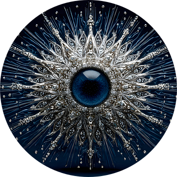 Saffier Sterrensprong Oog - Mystieke Geometrie Kunst
