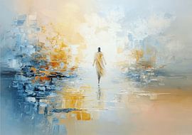 Jezus op het water - aquarel van Niklas Maximilian