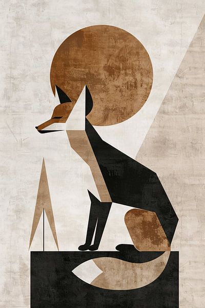 Minimalistischer Fuchs in geometrischer Harmonie von Art & Soul Creations