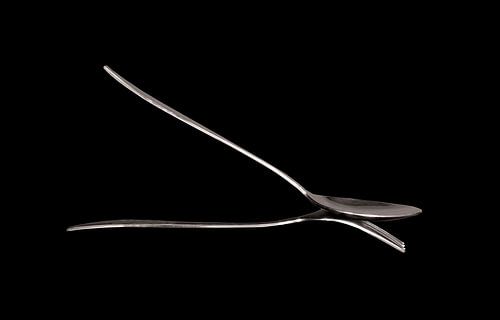 Lepel vork weerspiegeling