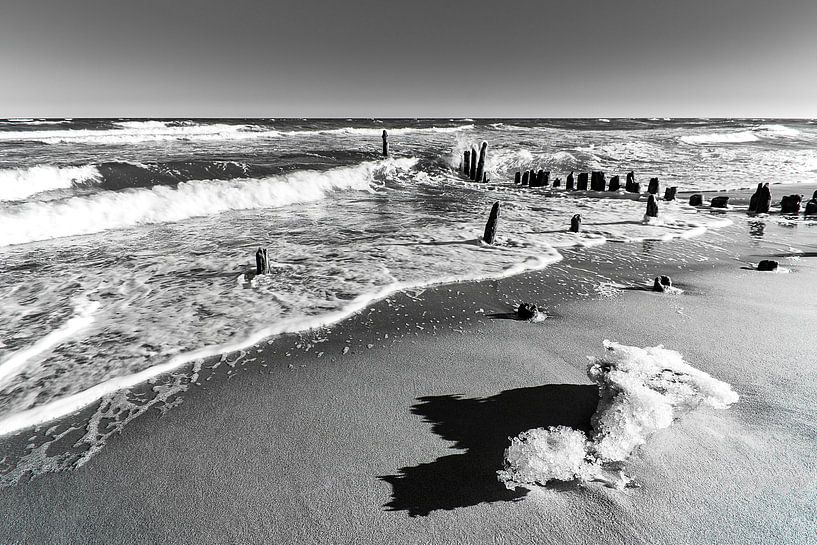 Groyne in winter time on the Baltic Sea coast by Rico Ködder