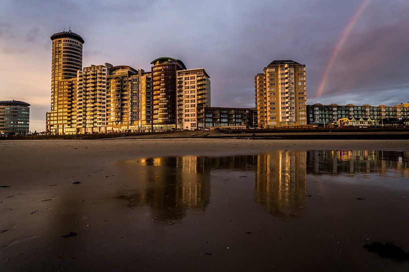 Boulevard vlissingen met regenboog par Johan Dingemanse