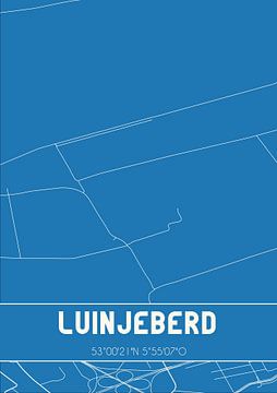 Blauwdruk | Landkaart | Luinjeberd (Fryslan) van Rezona