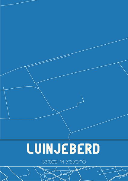 Blueprint | Map | Luinjeberd (Fryslan) by Prints of Place