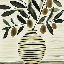 Kunstwerk „Olivenzweig-Vase“ von IamHome Studio