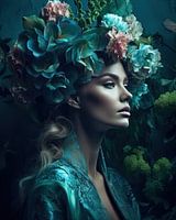 Femme et fleurs