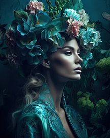 Femme et fleurs sur Imagine