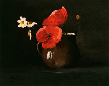 Still life poppies daisies by Gisela - Art for you