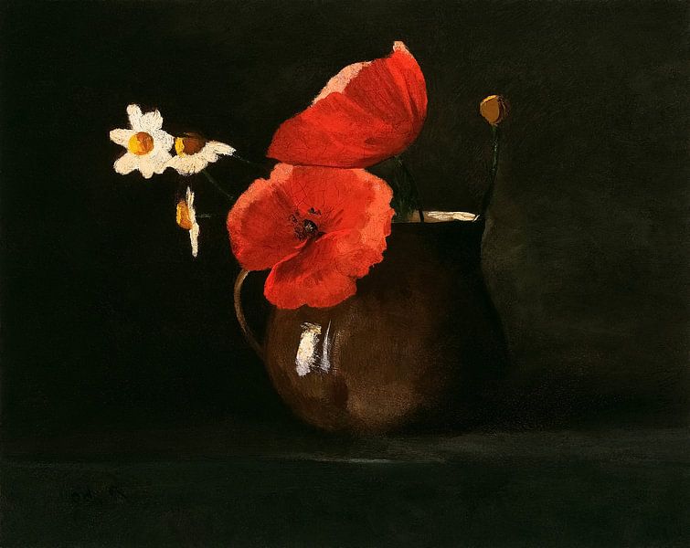 Still life poppies daisies by Gisela- Art for You