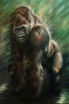 Painting gorilla in the forest by Isabel imagination