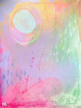 Dromerige Harmonie – serie abstracte acrylkunst in zachte pasteltinten van Femke Bender