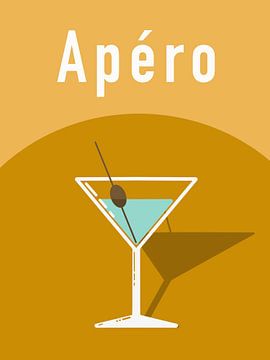 Illustration of a Martini cocktail Apero