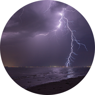 Thunderstorm above the city of Terneuzen