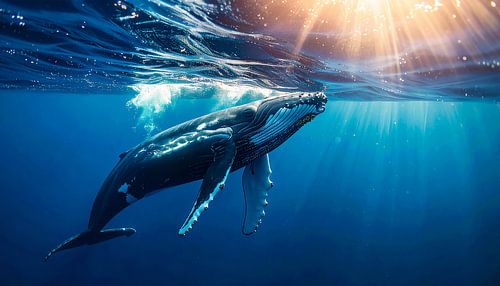 Walvissen in de blauwe zee