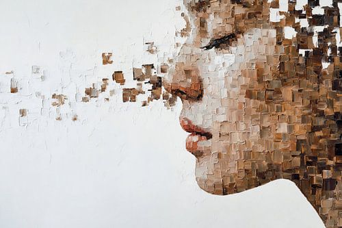 Soft Texture – Ruhiges abstraktes Porträt in neutralen Farbtönen