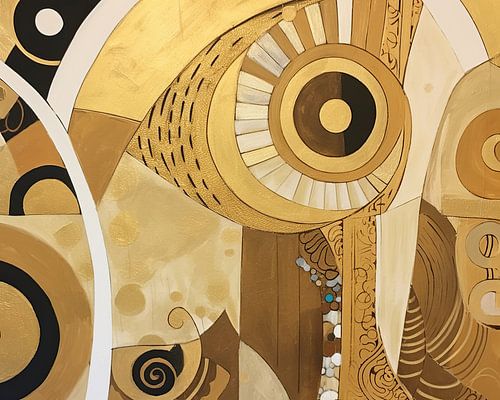 Geometric Harmony | Abstract Gold Art