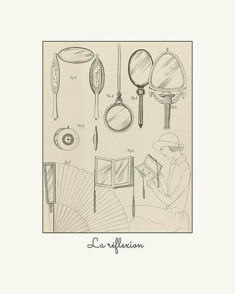 La reflexion | Croquis de mode Art Déco historique | Design vintage au look moderne par NOONY