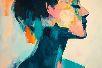 Couleurs de l'être - Profil de femme sur Poster Art Shop