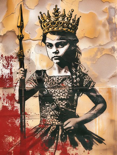 La petite princesse qui se défend | Street Art à la Banksy par Frank Daske | Foto & Design