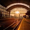 Sonnenuntergang am Bahnhof von Haarlem von Anton de Zeeuw