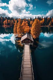 Huis met steiger aan een meer van Kimmisophiee