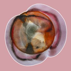 Earth Rose Aqua Mineral 992 - Abstracte Aquarel in Earth Rose & Zachte Pastel Glow van Saskia Mensink PRINTS