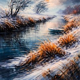 Winterlandschaft mit Eis von Linda de Klein