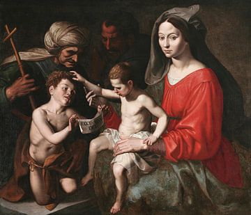 De Heilige Familie met de Heiligen Johannes de Doper en Elizabeth, Ambrosius Francken (I)