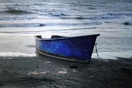 Le bateau bleu sur le Zand sur Jappie