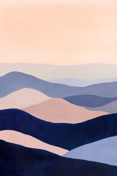 Gentle hills in pastel-coloured light by Poster Art Shop