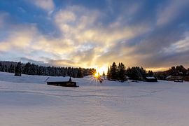 Winter sunset in Mittenwald by Teresa Bauer