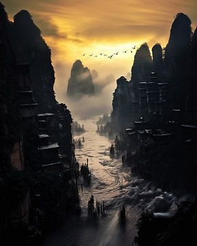 Adembenemende landschappen in China van fernlichtsicht
