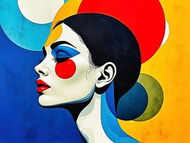 Portrait of a woman modern with lots of colour