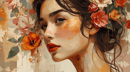 Bloemenpoëzie - portret met bloemenelegantie