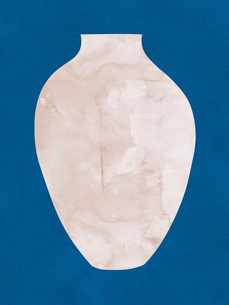 Vase on blue background 1 by Vitor Costa