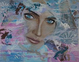 buntes Winterporträt Frau von Manon Butterlin