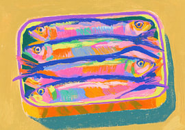 Bunte Sardinen in der Dose von Niklas Maximilian
