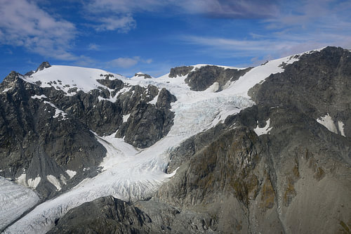Enkele kleinere gletsjers in de buurt van de Franz Josef-gletsjer