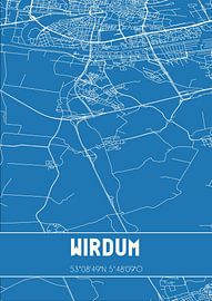 Blueprint | Carte | Wirdum (Fryslan) sur Affiches de lieux