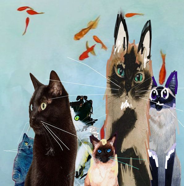 Cat gang Whiskers and Fins by Nicole Habets
