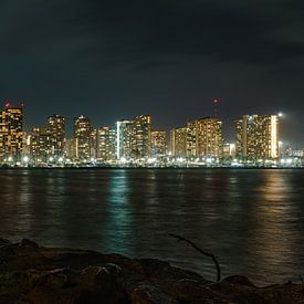 The skyline of Honolulu and Waikiki. by Jaap van den Berg
