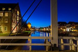 Vue du soir sur le Thorbeckegracht dans la ville de Zwolle sur Sjoerd van der Wal Photographie