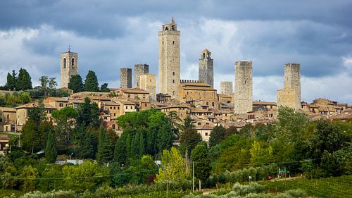 Uitzicht op San Gimignano in Toscane, Italië