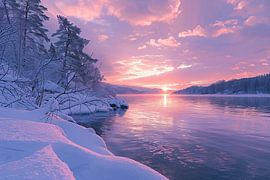 Dämmerung über dem Wasser