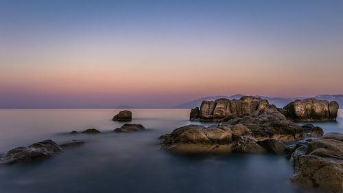 Zonsondergang op het strand van Kos Griekenland