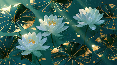 Erleuchteter Lotus – Ruhe und Ausgeglichenheit in Smaragdgrün