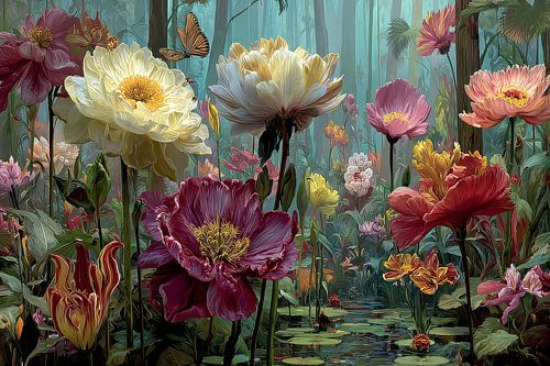 exotische bloemen in het regenwoud